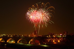 Image of fireworks over Minneapolis