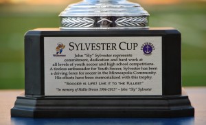 Image of the faceplate on the Sylvester Cup trophy